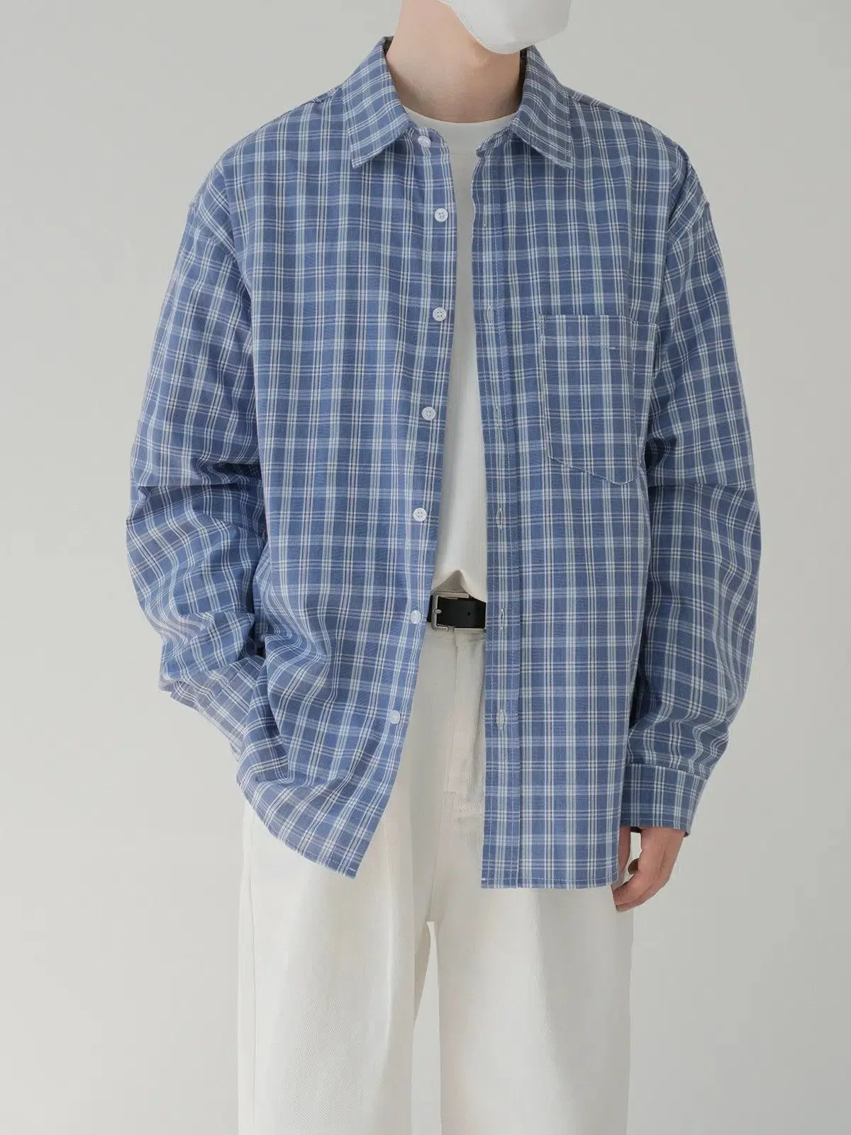 Zhou Minimalist Casual Plaid Shirt