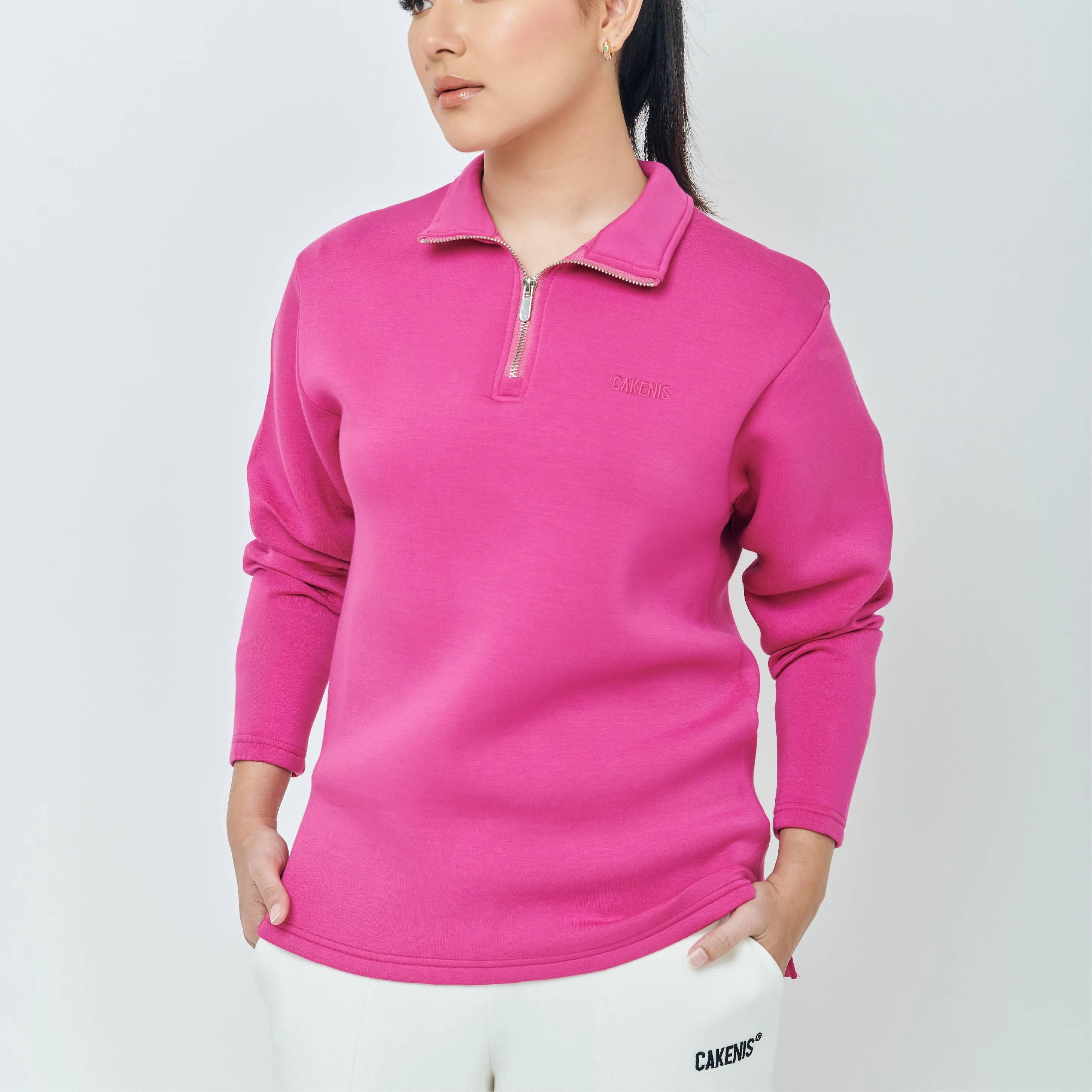 ZIPPER TOP LITE IN HOT PINK